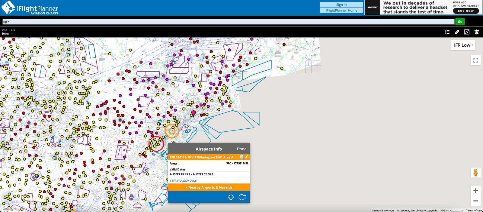 iFlightPlanner screen